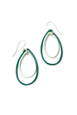 Nellie earrings in Emerald Green and Soft Mint