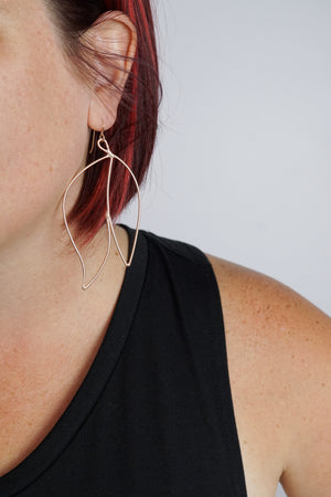 Petale Statement Earrings in black steel, silver, or bronze