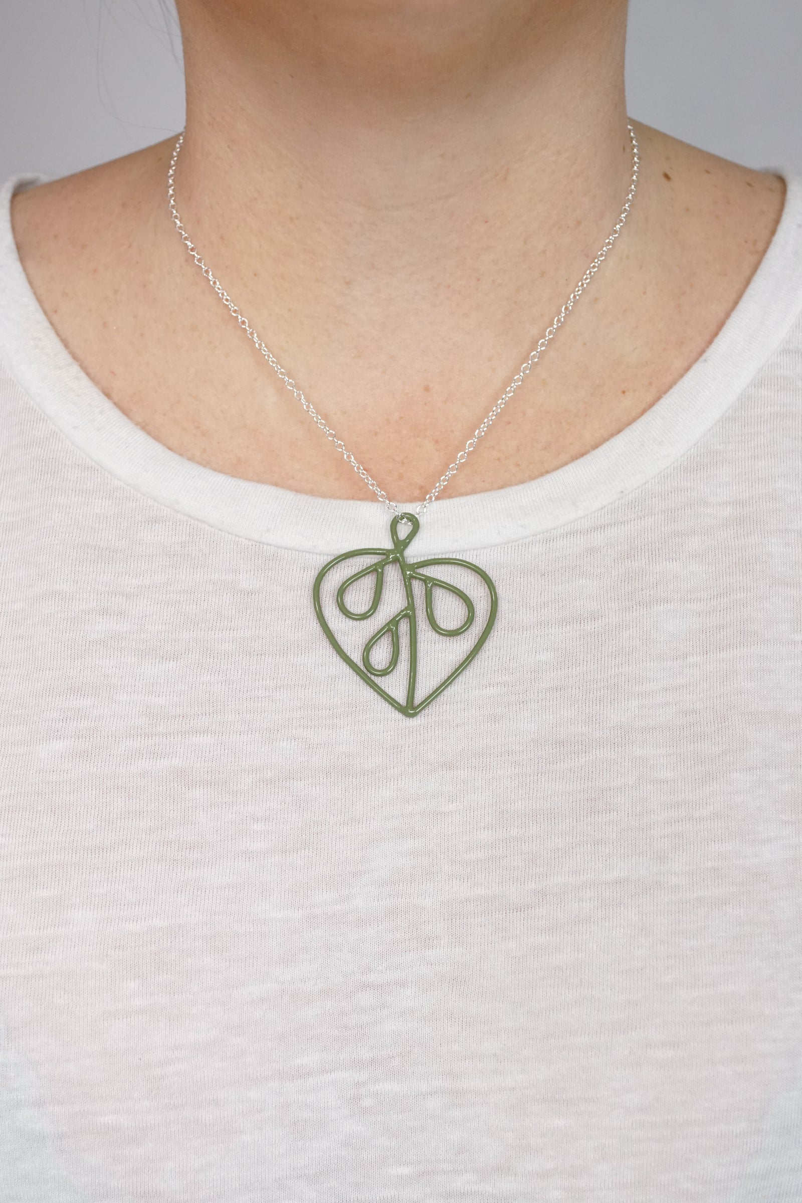 Petite Ada Pendant 2 in Olive Green