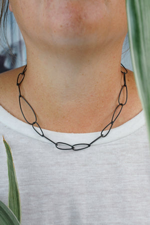 Petite Modular Necklace No. 2 in steel - sample sale