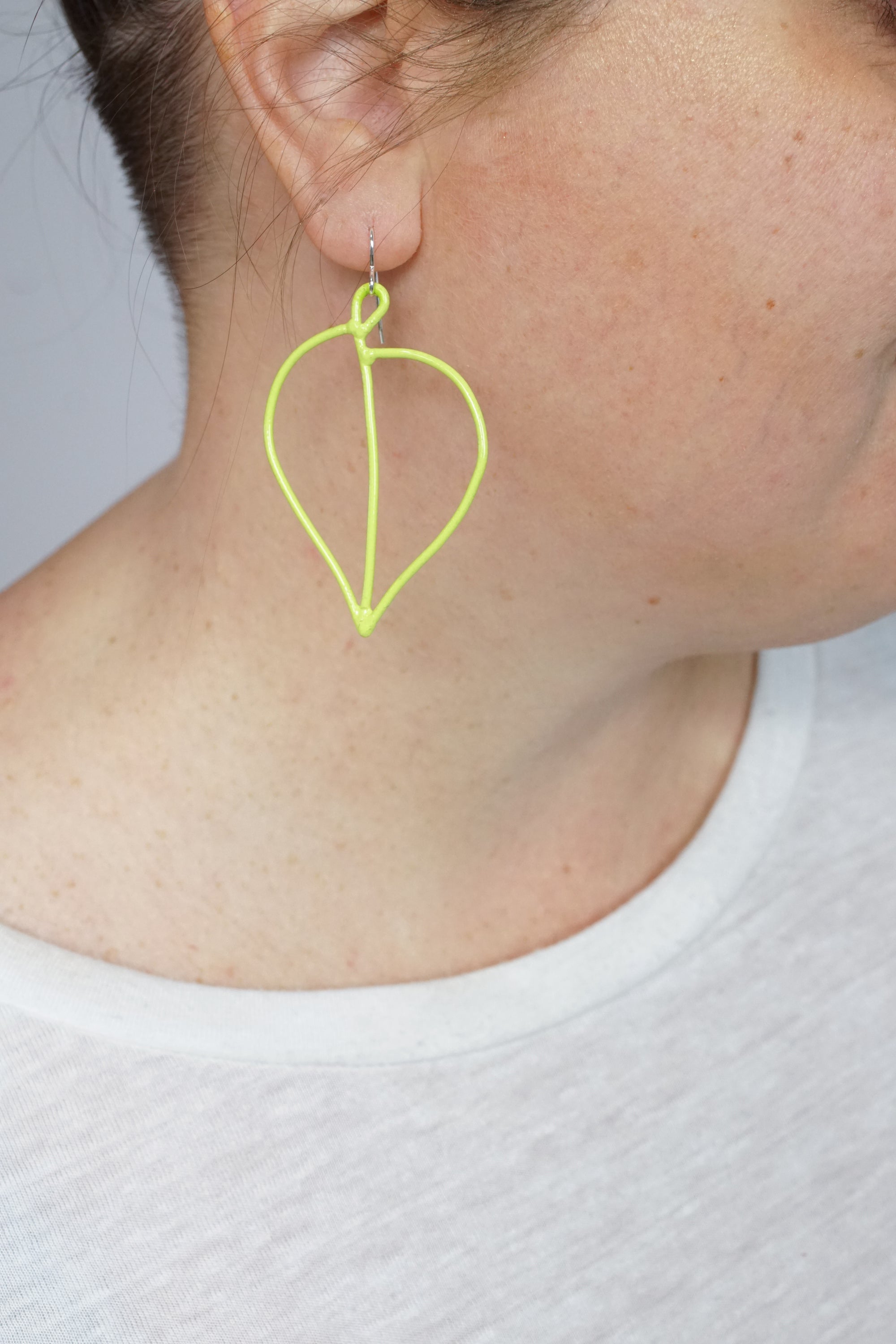 Petite Pothos Earrings in Neon Chartreuse