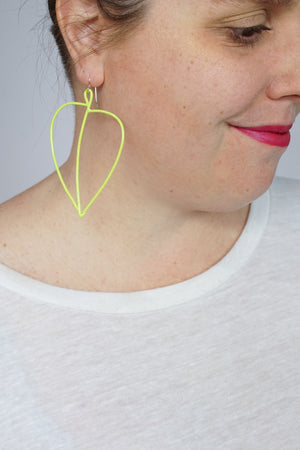 Pothos Earrings in Neon Chartreuse