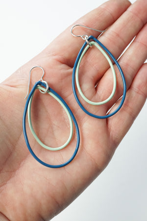 Rachel earrings in Azure Blue and Soft Mint