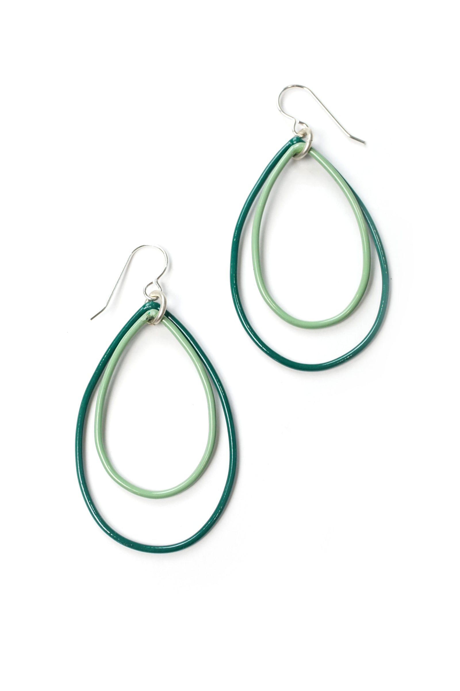 Rachel earrings in Emerald Green and Pale Green - sample sale