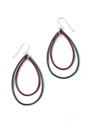 Rachel earrings in Midnight Grey and Lush Burgundy