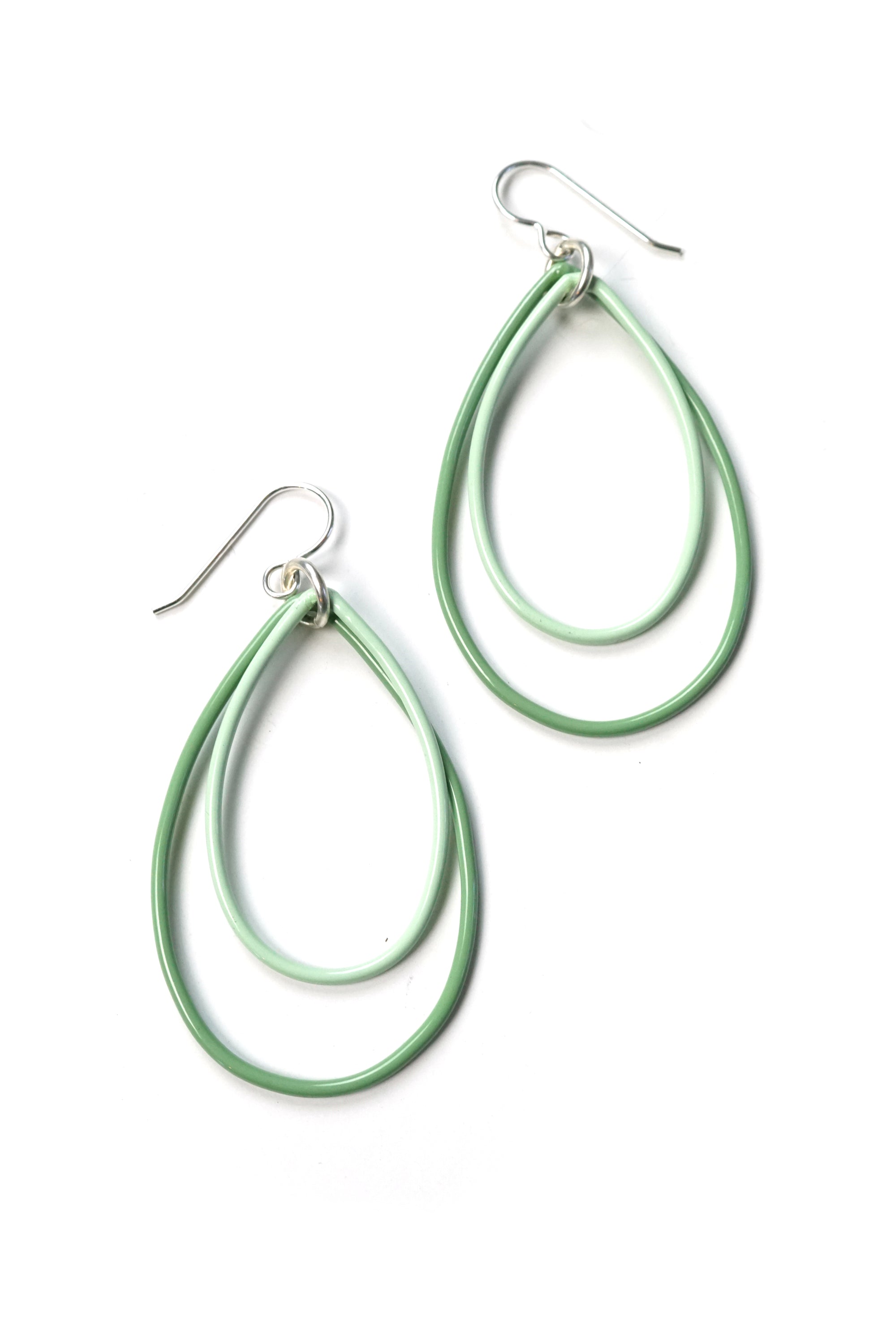 Rachel earrings in Pale Green and Soft Mint