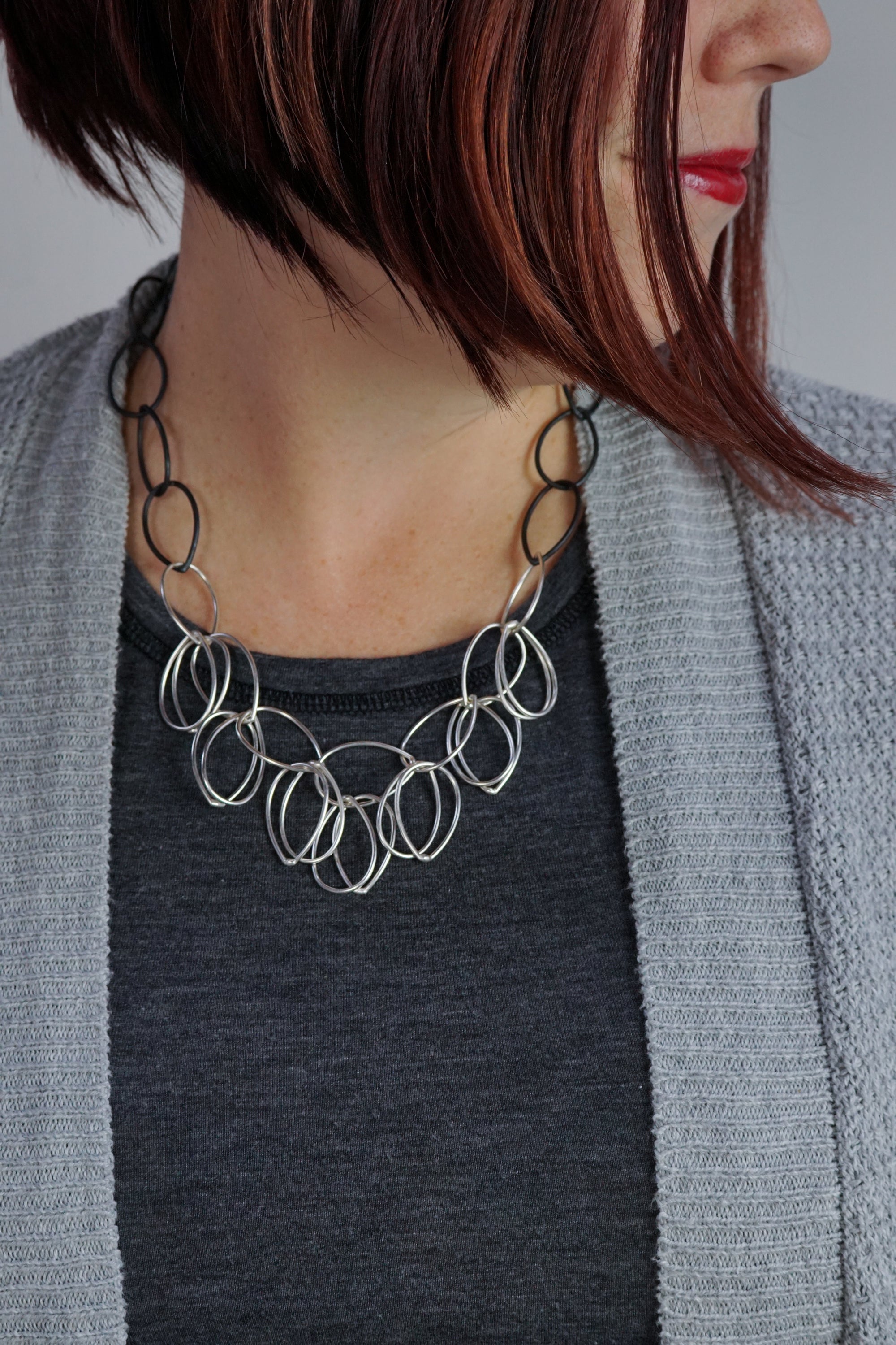 Ayanna necklace in steel and silver