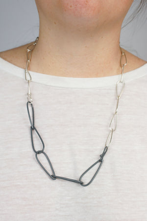 Modular Necklace in Silver and Storm Grey