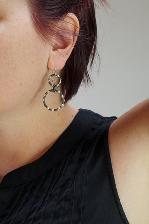 Petite Zoe Earrings - Silver on Steel