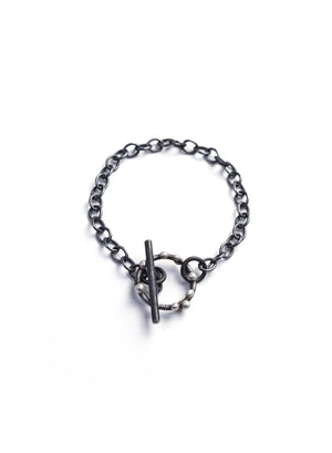 Silver on Steel Toggle Bracelet