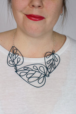 Triple Ada Statement Necklace in Deep Ocean