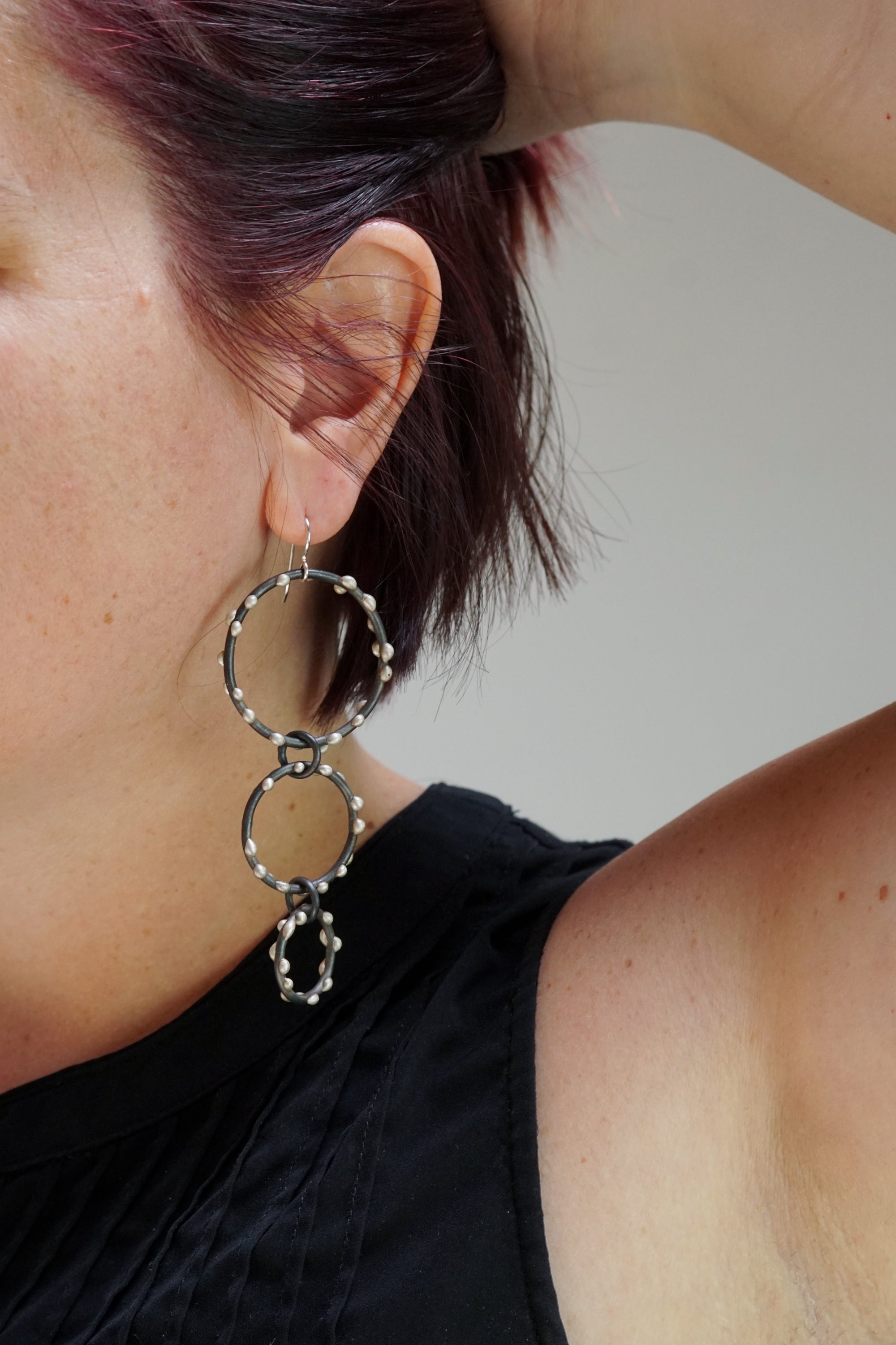 DeFeo Earrings - Silver on Steel