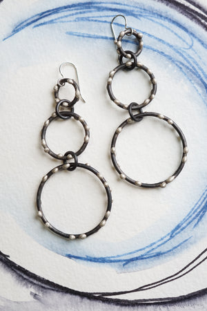 Abbott Earrings - Silver on Steel