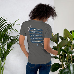 I am an artist "yes" and "no" t-shirt (website version)