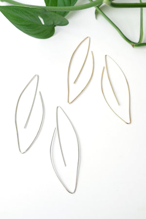 Verdoyante Threader Hoop Earrings in silver or gold-filled