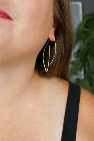 Verdoyante Threader Hoop Earrings in silver or gold-filled