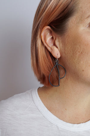 Volo Earrings in black steel, silver, or bronze