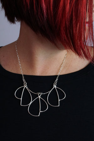 Trivolo Necklace in steel, silver, or bronze