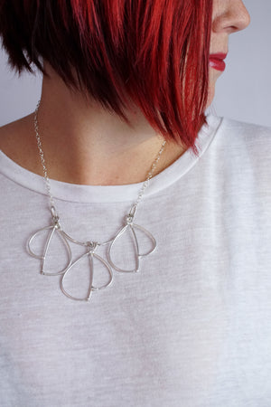 Trivolo Necklace in steel, silver, or bronze