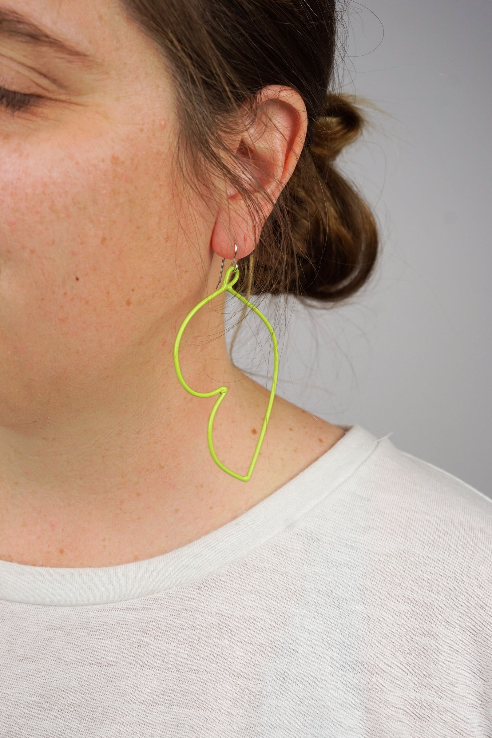 Volupte Statement Earrings in Neon Chartreuse - sample sale