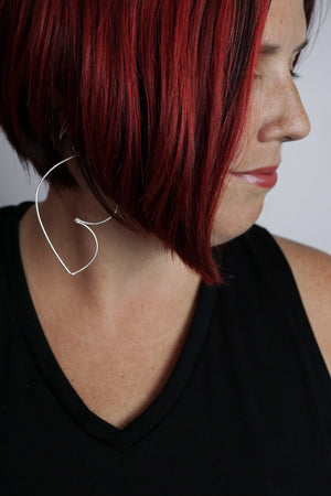 Volupte Statement Earrings in black steel, silver, or bronze