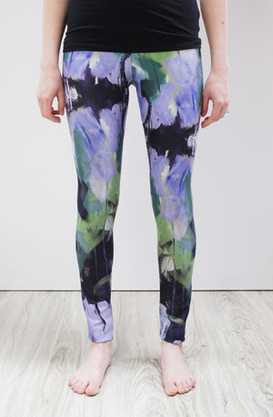 Wellspring Leggings in purple and green