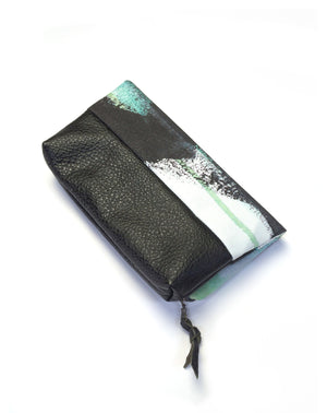 Wings foldover clutch in teal