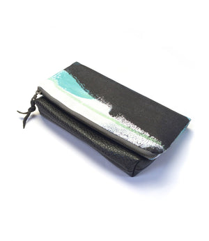 Wings foldover clutch in teal