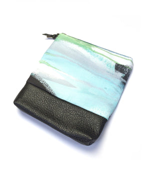 Wings foldover clutch in teal