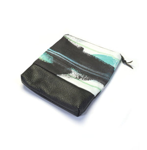 Wings foldover clutch in teal