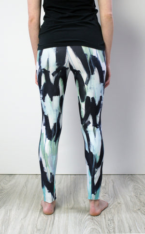 Wings Leggings in turquoise and aqua