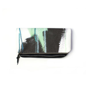 Wings foldover clutch in teal