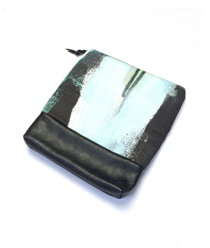 Wings foldover clutch in teal