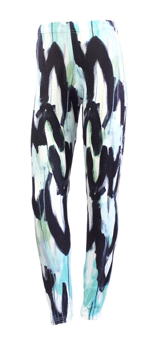 Wings Leggings in turquoise and aqua